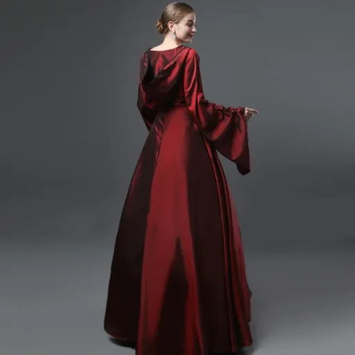 Gothic Medieval Ball Gown Floor Length Dress Prom Dress Juliet Sleeve Witch Witches Plus Size Tassel Fringe Ball Gown Square Neck Fancy Dress Women's All Celtic Royal Walpurgis Night Halloween