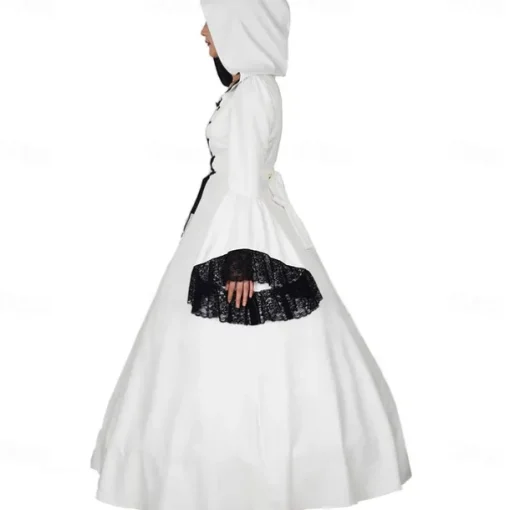 Gothic Medieval Ball Gown Floor Length Dress Prom Dress Juliet Sleeve Witch Witches Plus Size Tassel Fringe Ball Gown Square Neck Fancy Dress Women's All Celtic Royal Walpurgis Night Halloween