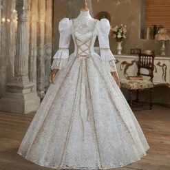 Gothic Rococo Victorian Dress Party Costume Prom Dress Princess Shakespeare Solid Color Ball Gown Fancy Dress Women's Royal Christmas Halloween Carnival Party Evening Party Masquerade Adults' Dress