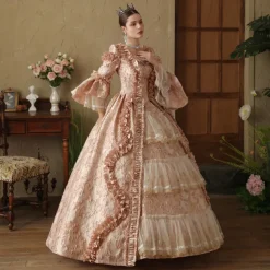 Gothic Rococo Vintage Inspired Dress Cosplay Wigs Party Costume Princess Shakespeare Solid Color Ball Gown Fancy Dress Women's Christmas Halloween Carnival Party Evening Party Masquerade Adults' Dress