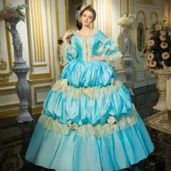 Gothic Victorian Vintage Inspired Dress Party Costume Prom Dress Princess Shakespeare Solid Color Ball Gown Fancy Dress Women's Halloween Carnival Valentine's Day Party Evening Party Masquerade