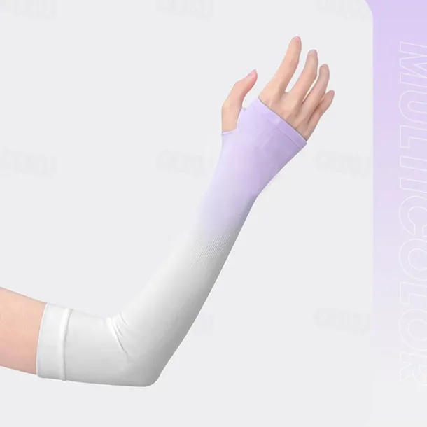 Gradient Color Ice Sleeves Women's Summer Ice Silk Sun Protection Sleeves Driving Cycling Arm Protection Anti-ultraviolet