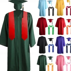 Graduation Cap and Gown 2025 Set with Tassel Graduation Stoles for High School College Bachelor