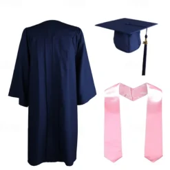 Graduation Cap and Gown 2025 Set with Tassel Graduation Stoles for High School College Bachelor