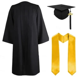 Graduation Cap and Gown 2025 Set with Tassel Graduation Stoles for High School College Bachelor