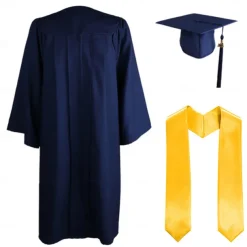 Graduation Cap and Gown 2025 Set with Tassel Graduation Stoles for High School College Bachelor