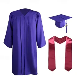 Graduation Cap and Gown 2025 Set with Tassel Graduation Stoles for High School College Bachelor