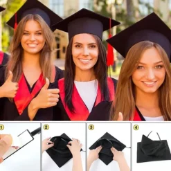 Graduation Cap Headband, Secures Your Graduation Cap and Hair Style Hat Accessories for Graduates, Students, Women