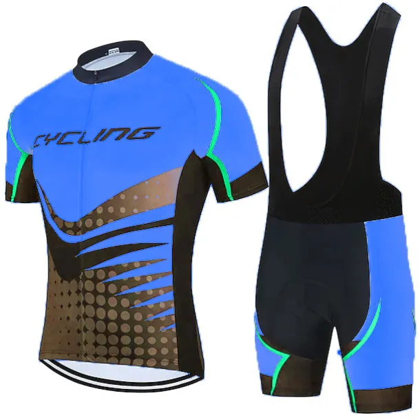 21Grams Men's Cycling Jersey Set Short Sleeve Cycling Jersey with Bib Shorts 3 Rear Pockets Reflective Strips 3D Padded Shorts Polka Dot Polyester Bike Wear Breathable Quick Dry Moisture Wicking