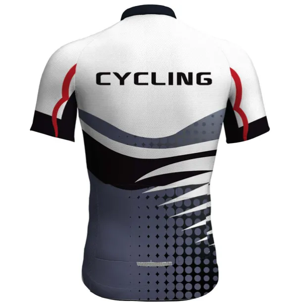 21Grams Men's Cycling Jersey Set Short Sleeve Cycling Jersey with Bib Shorts 3 Rear Pockets Reflective Strips 3D Padded Shorts Polka Dot Polyester Bike Wear Breathable Quick Dry Moisture Wicking