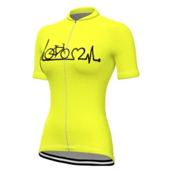21Grams Racing Cycle Heartbeat Women's Cycling Jersey Summer Spandex Polyester Yellow Bike Tee Tshirt Jersey Top Mountain Bike MTB Road Bike Cycling Breathable Back Pocket Sports Clothing