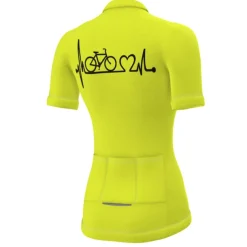 21Grams Racing Cycle Heartbeat Women's Cycling Jersey Summer Spandex Polyester Yellow Bike Tee Tshirt Jersey Top Mountain Bike MTB Road Bike Cycling Breathable Back Pocket Sports Clothing