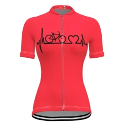21Grams Racing Cycle Heartbeat Women's Cycling Jersey Summer Spandex Polyester Yellow Bike Tee Tshirt Jersey Top Mountain Bike MTB Road Bike Cycling Breathable Back Pocket Sports Clothing