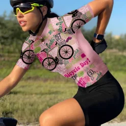 21Grams Women's Short Sleeve Cycling Jersey With 3 Rear Pockets Summer Bicycle Riding Bike Top Breathable Quick Dry Moisture Spandex Polyester Dark Pink Light Green Blushing Pink Mountain Bike MTB