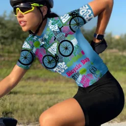 21Grams Women's Short Sleeve Cycling Jersey With 3 Rear Pockets Summer Bicycle Riding Bike Top Breathable Quick Dry Moisture Spandex Polyester Dark Pink Light Green Blushing Pink Mountain Bike MTB