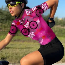 21Grams Women's Short Sleeve Cycling Jersey With 3 Rear Pockets Summer Bicycle Riding Bike Top Breathable Quick Dry Moisture Spandex Polyester Dark Pink Light Green Blushing Pink Mountain Bike MTB