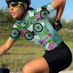 21Grams Women's Short Sleeve Cycling Jersey With 3 Rear Pockets Summer Bicycle Riding Bike Top Breathable Quick Dry Moisture Spandex Polyester Dark Pink Light Green Blushing Pink Mountain Bike MTB