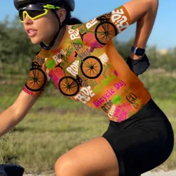 21Grams Women's Short Sleeve Cycling Jersey With 3 Rear Pockets Summer Bicycle Riding Bike Top Breathable Quick Dry Moisture Spandex Polyester Dark Pink Light Green Blushing Pink Mountain Bike MTB