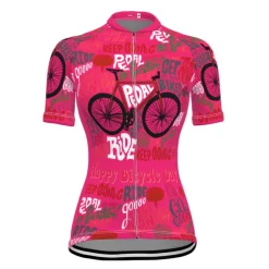 21Grams Women's Short Sleeve Cycling Jersey With 3 Rear Pockets Summer Bicycle Riding Bike Top Breathable Quick Dry Moisture Spandex Polyester Dark Pink Light Green Blushing Pink Mountain Bike MTB