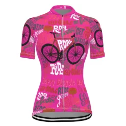 21Grams Women's Short Sleeve Cycling Jersey With 3 Rear Pockets Summer Bicycle Riding Bike Top Breathable Quick Dry Moisture Spandex Polyester Dark Pink Light Green Blushing Pink Mountain Bike MTB