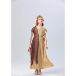 Greek Goddess Halloween Cosplay Costume Robe Carnival Costume Vintage Inspired Kid's Girls' Carnival Masquerade Party Masquerade Easy Halloween Costumes Dress Up