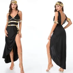Greek Goddess Halloween Dress Cosplay Costume Carnival Costume Vintage Inspired Adults' Women's Carnival Masquerade Party Masquerade Easy Halloween Costumes Dress Up