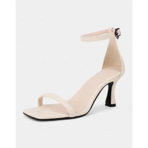 Green Ankle Strap Mid-Heel Sandals for Women - Sleek Minimalist Design , Perfect for Summer Parties, Office Wear, and Casual Outings