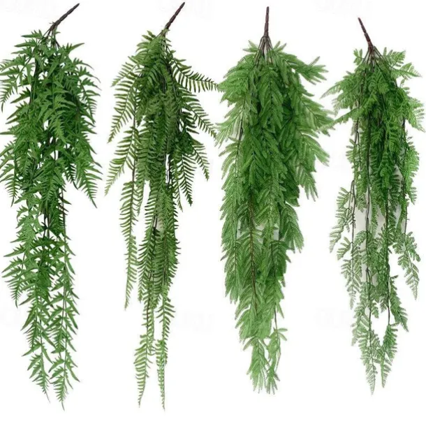 Green Plant Persian Leaf Wall Hanging Wedding Bar Restaurant Wall Decoration Materials Simulation Hanging Plants,Fake Flowers For Wedding Arch Garden Wall Home Party Decoration