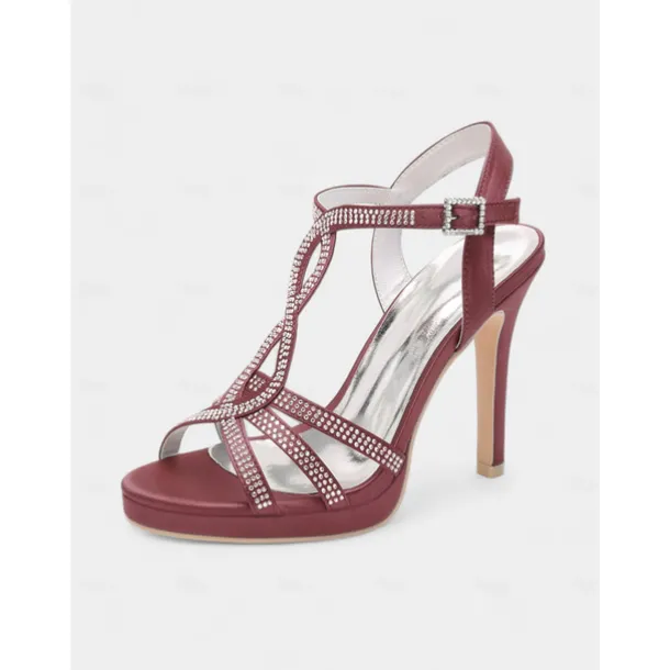 Green Rhinestone High Heel Strappy Sandals for Women's Cocktail Parties and Evening Occasions and Wedding