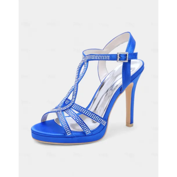 Green Rhinestone High Heel Strappy Sandals for Women's Cocktail Parties and Evening Occasions and Wedding