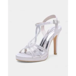 Green Rhinestone High Heel Strappy Sandals for Women's Cocktail Parties and Evening Occasions and Wedding