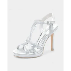 Green Rhinestone High Heel Strappy Sandals for Women's Cocktail Parties and Evening Occasions and Wedding