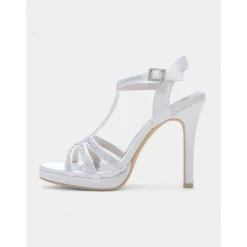 Green Rhinestone High Heel Strappy Sandals for Women's Cocktail Parties and Evening Occasions and Wedding