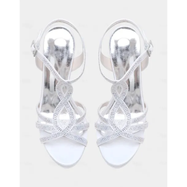 Green Rhinestone High Heel Strappy Sandals for Women's Cocktail Parties and Evening Occasions and Wedding