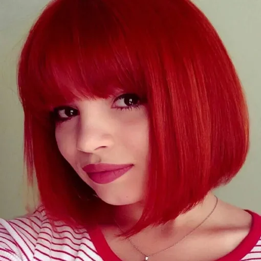 Green Wigs for Women 12'' Short Green Bob Wig with Bangs Natural Synthetic Soft Wig Cute Colored Wigs for St Patrick's Day Party Halloween St.Patrick's Day Wigs