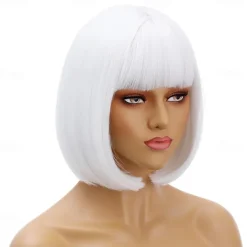 Green Wigs for Women 12'' Short Green Bob Wig with Bangs Natural Soft Green Wig for St Patricks Day Party BU239LGR Halloween Wigs St.Patrick's Day Wigs