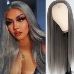 Green Wigs Long Straight Synthetic Wig Irish Green Heat Resistant No Lace Front Wigs with Baby Hair Glueless Peluca for St Patricks Cosplay Party for Fashion Women 22 Inch Halloween Wigs