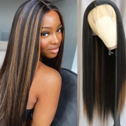 Green Wigs Long Straight Synthetic Wig Irish Green Heat Resistant No Lace Front Wigs with Baby Hair Glueless Peluca for St Patricks Cosplay Party for Fashion Women 22 Inch Halloween Wigs