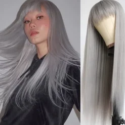 Green Wigs Long Straight Synthetic Wig Irish Green Heat Resistant No Lace Front Wigs with Baby Hair Glueless Peluca for St Patricks Cosplay Party for Fashion Women 22 Inch Halloween Wigs