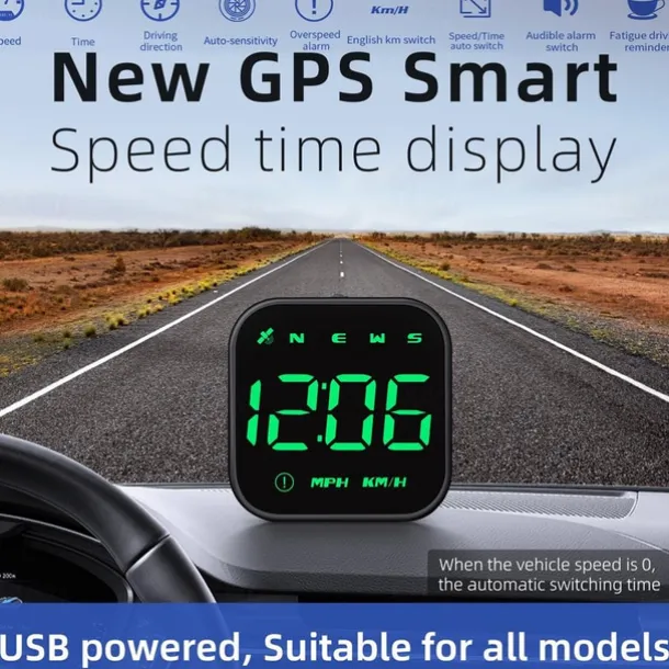 G4S HUD GPS Head Up Display LED Auto Speedometer Electronics Digital Alarm Reminder GPS HUD Car Accessories for All Cars
