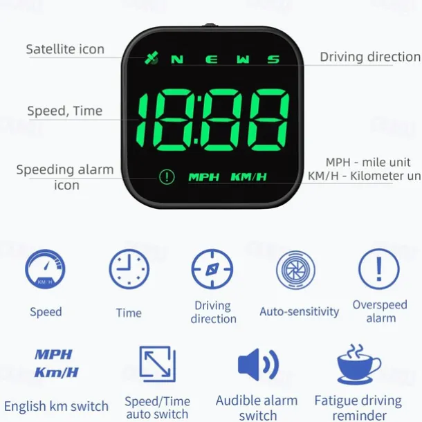 G4S HUD GPS Head Up Display LED Auto Speedometer Electronics Digital Alarm Reminder GPS HUD Car Accessories for All Cars