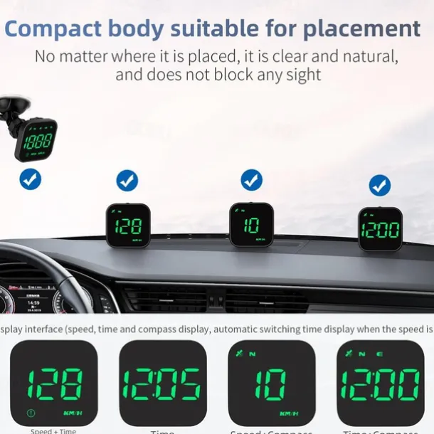 G4S HUD GPS Head Up Display LED Auto Speedometer Electronics Digital Alarm Reminder GPS HUD Car Accessories for All Cars