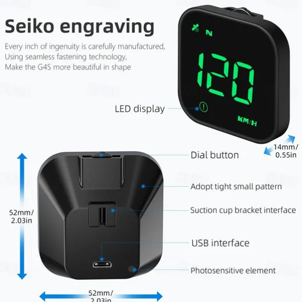 G4S HUD GPS Head Up Display LED Auto Speedometer Electronics Digital Alarm Reminder GPS HUD Car Accessories for All Cars