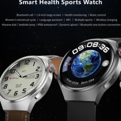 GT4 Pro Smart Watch 1.54“ AMOLED HD Screen Sport Bluetooth Call NFC Compass GPS Men Women Business Waterproof Smartwatch Activity Tracker Compatible with Android iOS