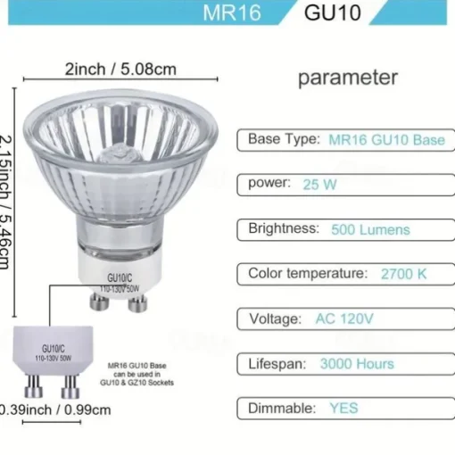 GU10 Halogen Bulb 35W 50W MR16 GU10 Base 220V Light Bulb Halogen Flood Light Bulbs Simulated Flame Lamp