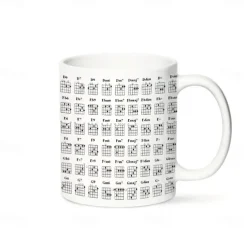 Guitar Chord Mug 400ml Cup with Chord White Ceramic Coffee Cup with Guitarist Design Perfect Gift for Beginner Guitar Enthusiasts Ideal for Music Lovers Home or Office Use