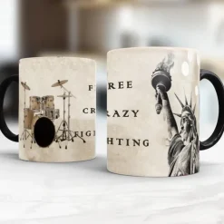 Guitar Coffee Cup Musical Coffee Mugs, Guitar Cup Travel Mug Funny Drinking Cup Desk Decor,11.2oz Ceramic Mug Tea Mug, Birthday Christmas Gifts for Music Lover