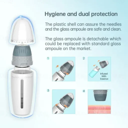 H24 Derma Stamp Adjustable 0.25mm-1.5mm Microneedling Liquid Serum Applicator For Acne Scars Skin Improvement