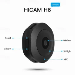 H6 Mini WiFi Camera 1080P HD Wireless Smart Home Device Cam Invisible Night Vision Motion Detection Remote Monitor Recorder
