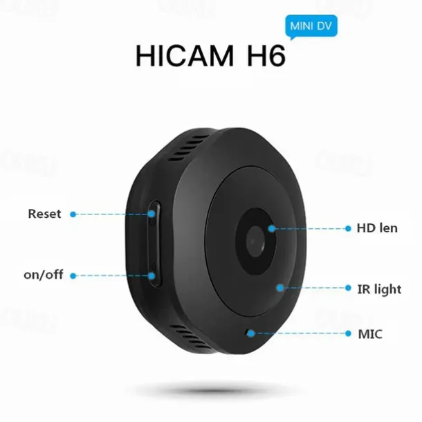 H6 Mini WiFi Camera 1080P HD Wireless Smart Home Device Cam Invisible Night Vision Motion Detection Remote Monitor Recorder